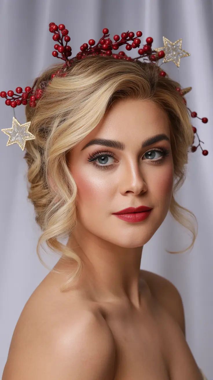 Christmas Hairstyles 2025 Starry Night Updo