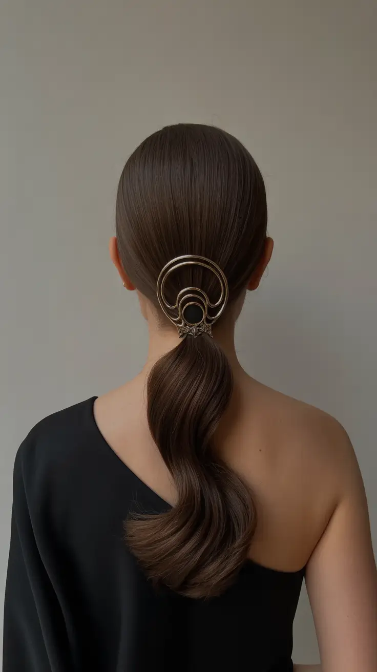 Christmas Hairstyles 2025 Minimalist Sleek Ponytail