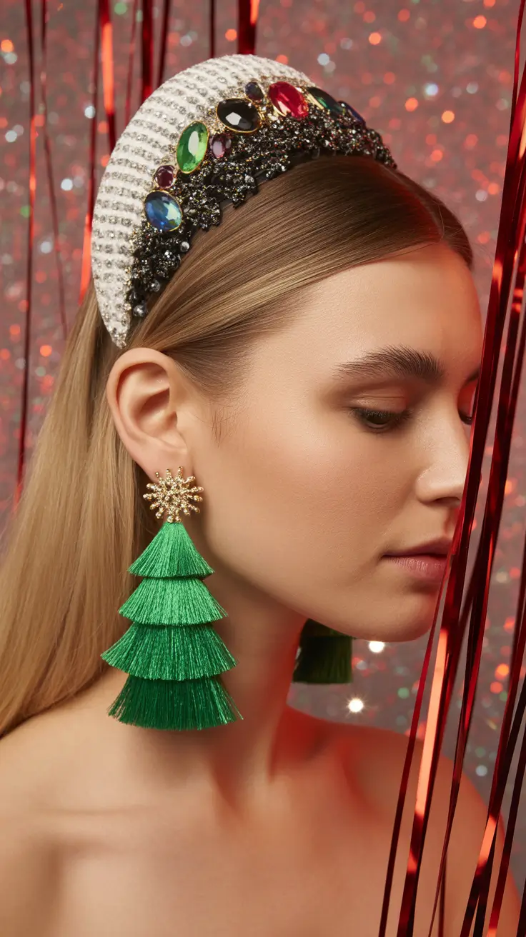 Christmas Hairstyles 2025 Jewel-Toned Sleekness