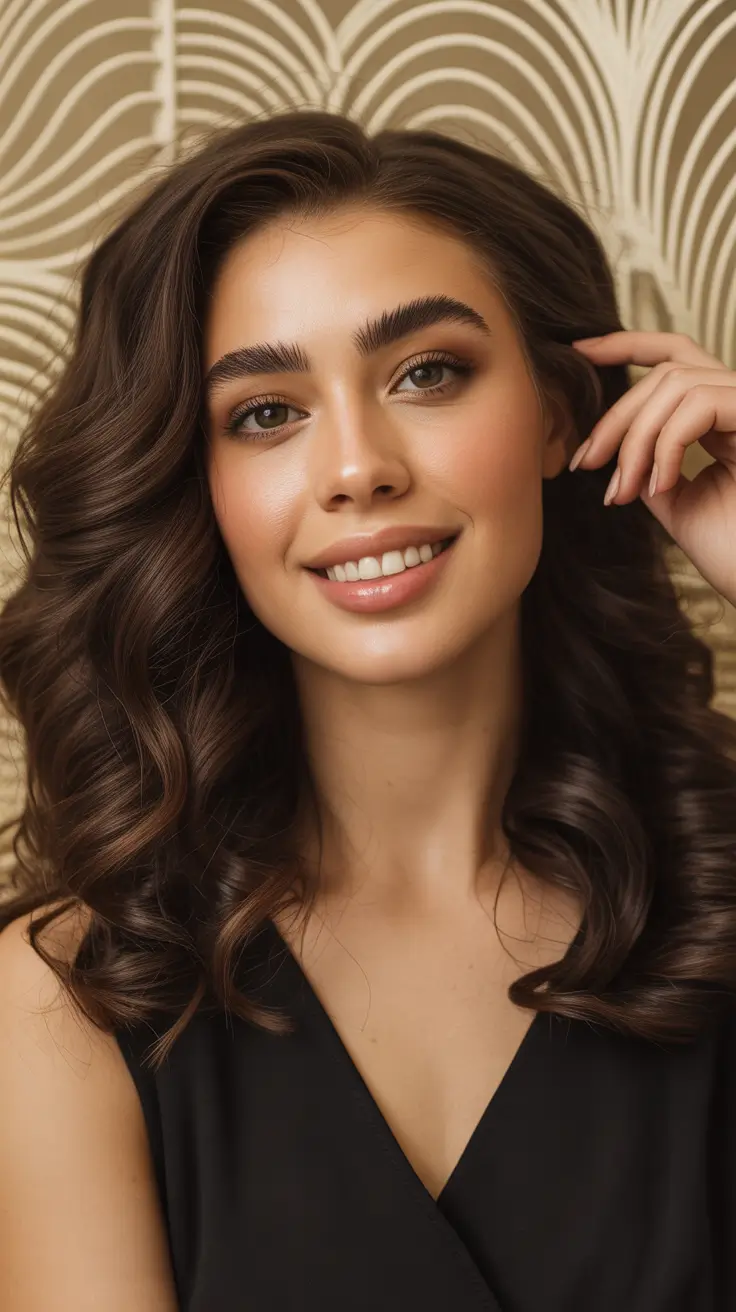 Christmas Hairstyles 2025 Soft Chocolate Waves