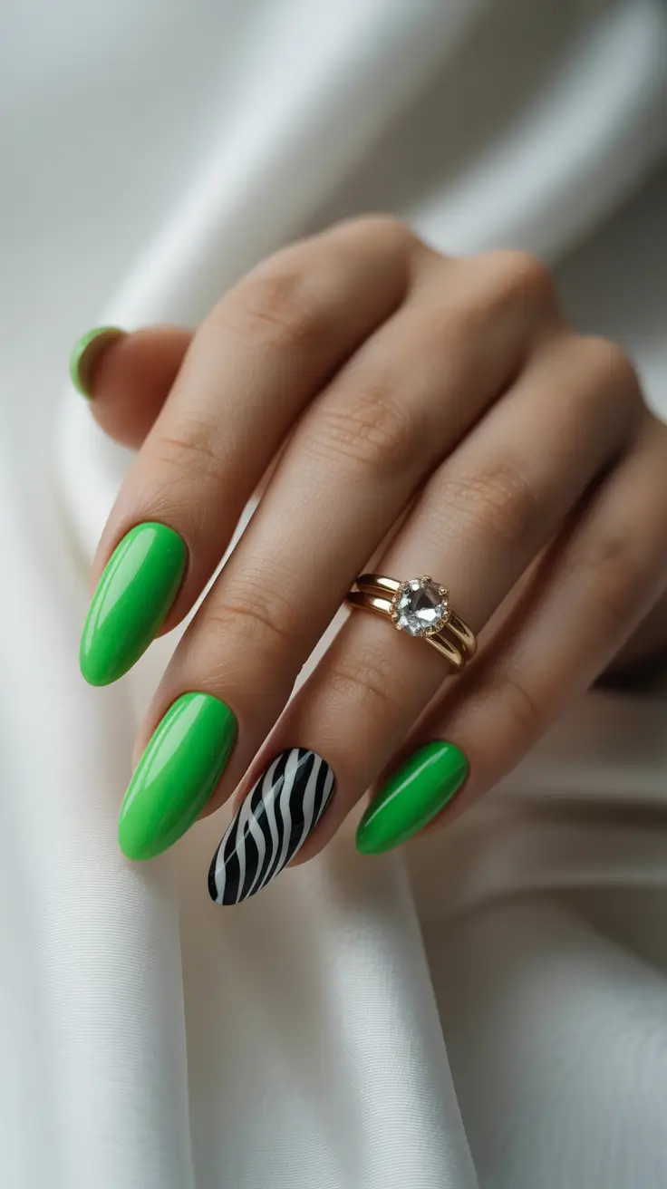 christmas nail art ideas 2025 Electric Grinch