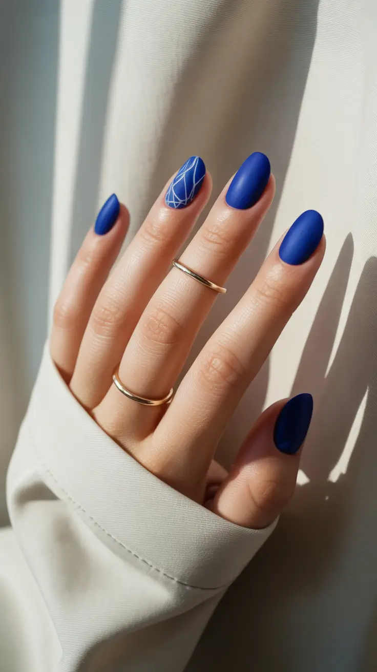 christmas nail art ideas 2025 Royal Blue Chill