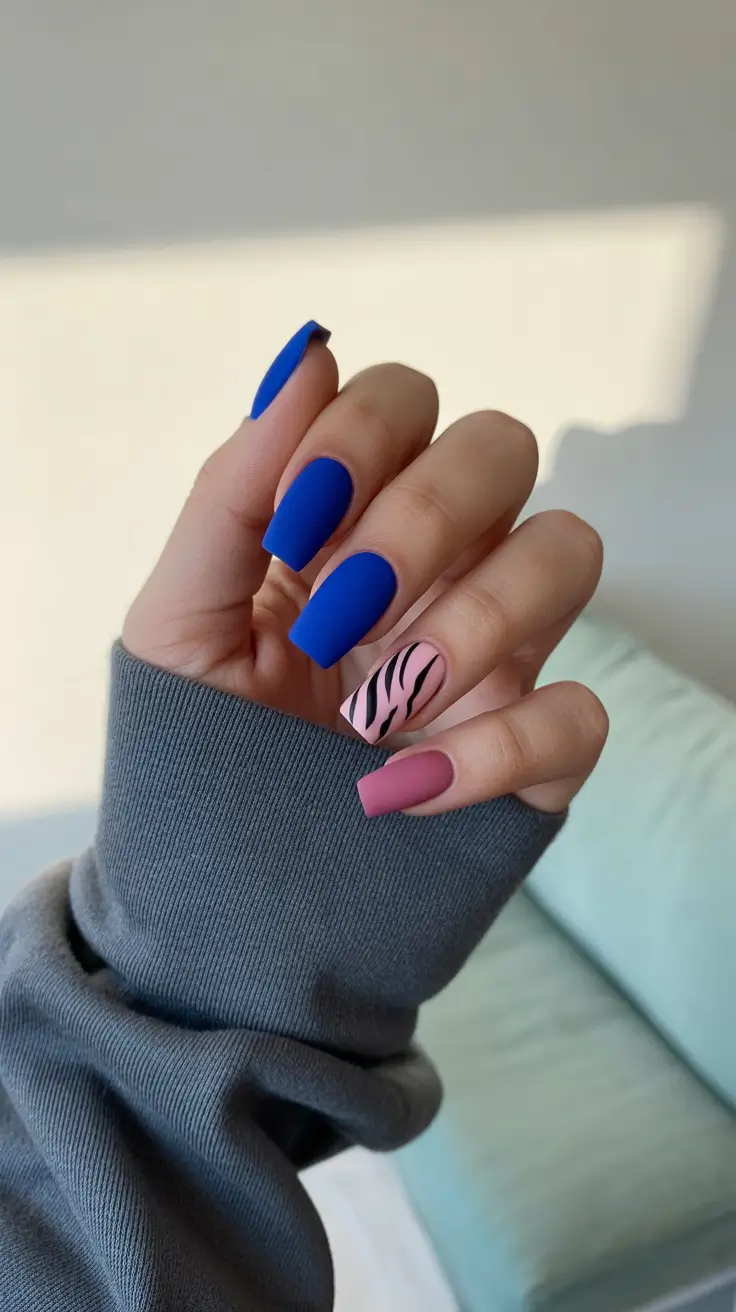 christmas nail color ideas 2025 Matte Royal Pop