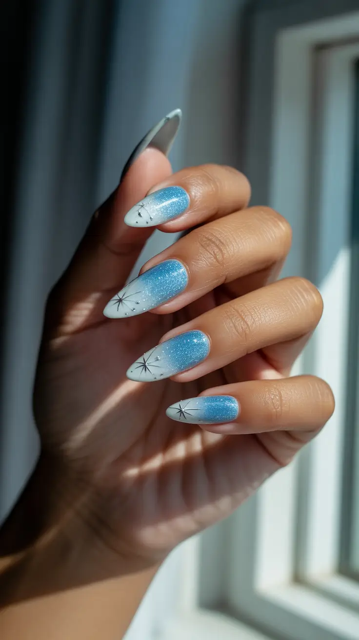 christmas nail color ideas 2025 Snowflake Spark