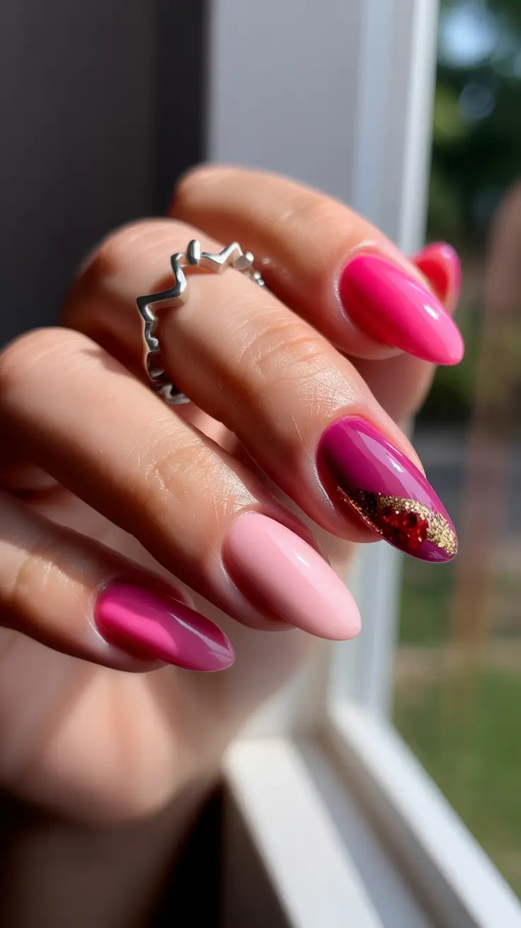 christmas nail color ideas 2025 Pink Champagne Spark