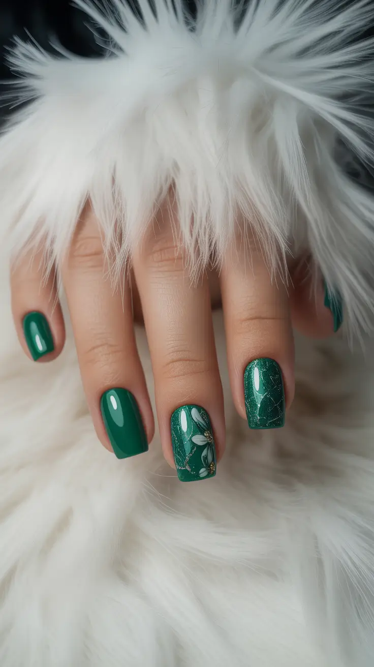 christmas nail color ideas 2025 Emerald Frost