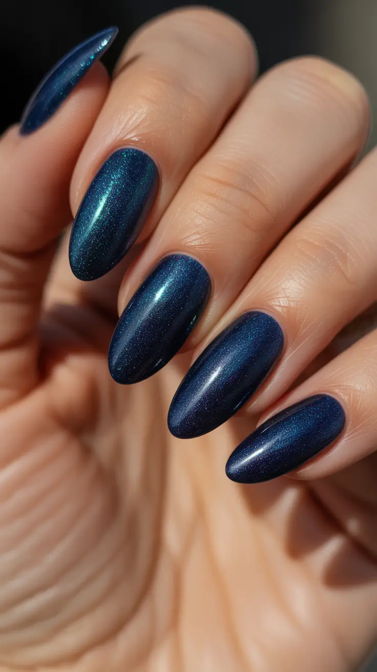 christmas nail color ideas 2025 Midnight Sky Shimmer