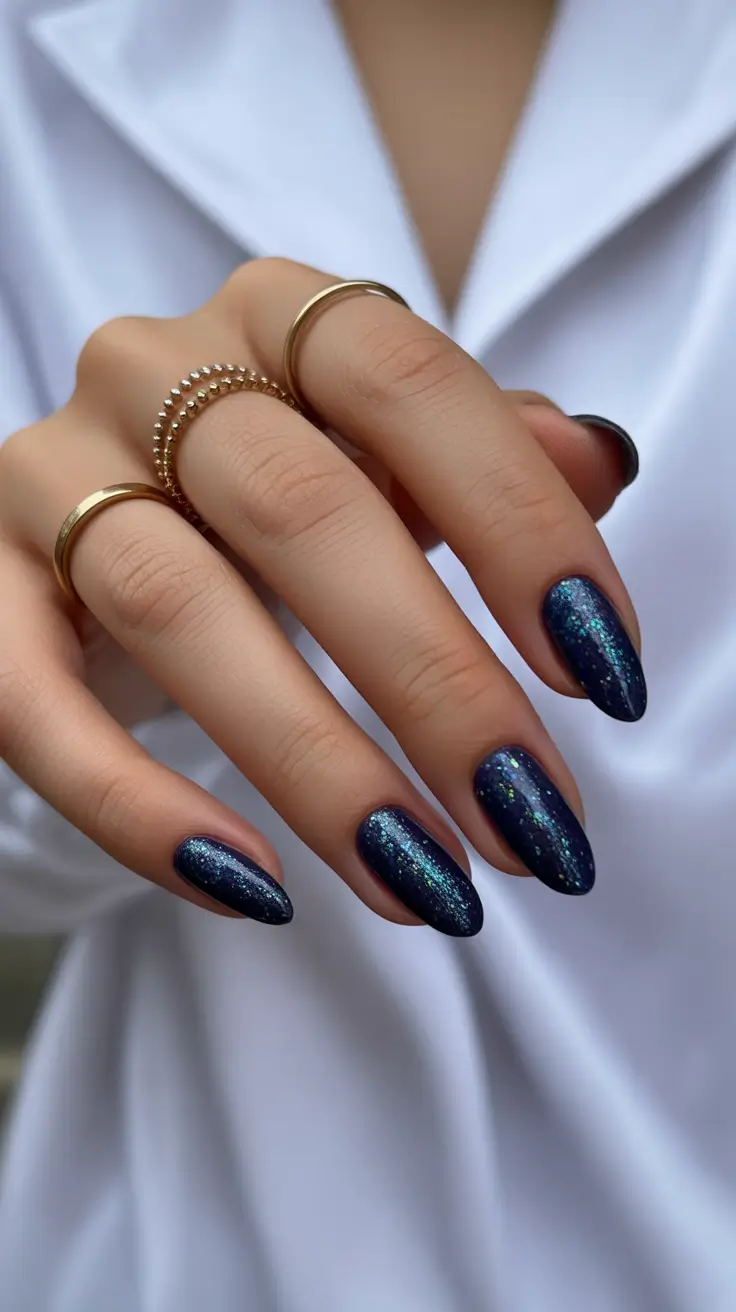 christmas nail design ideas 2025 midnight sparkle