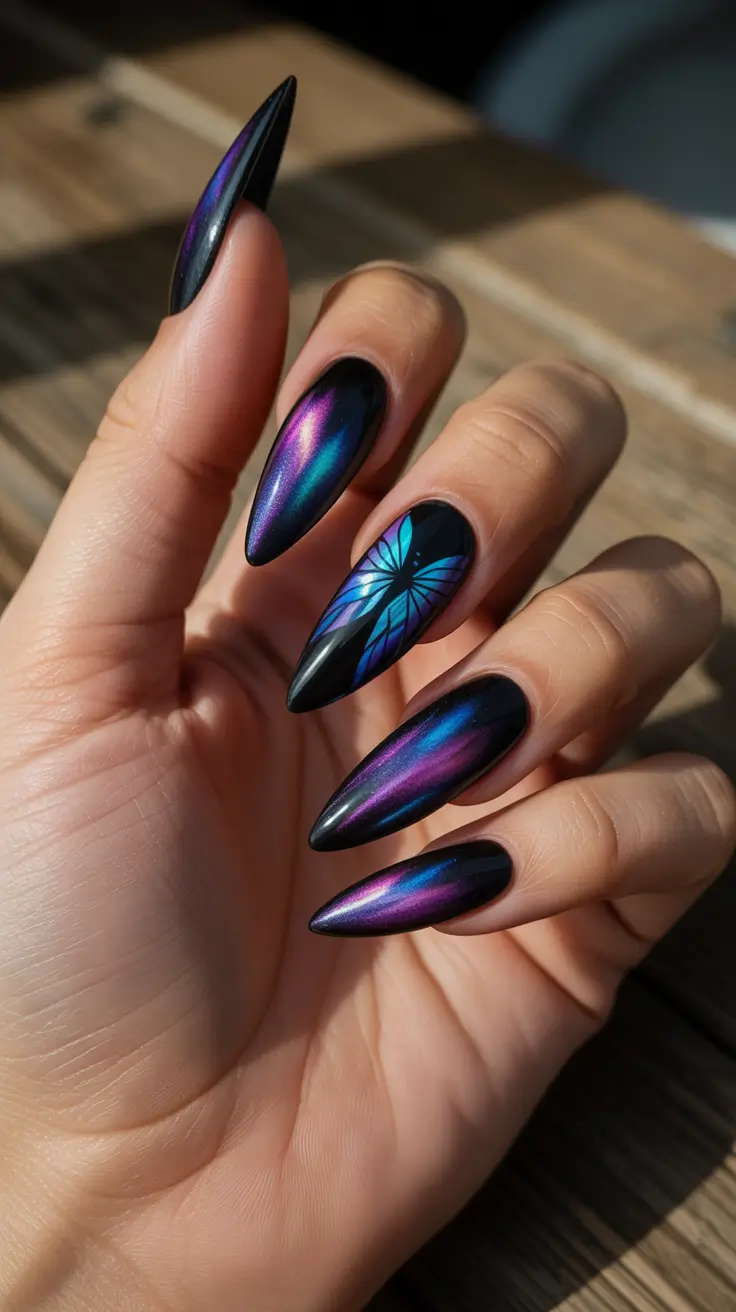christmas nail design ideas 2025 galaxy gleam
