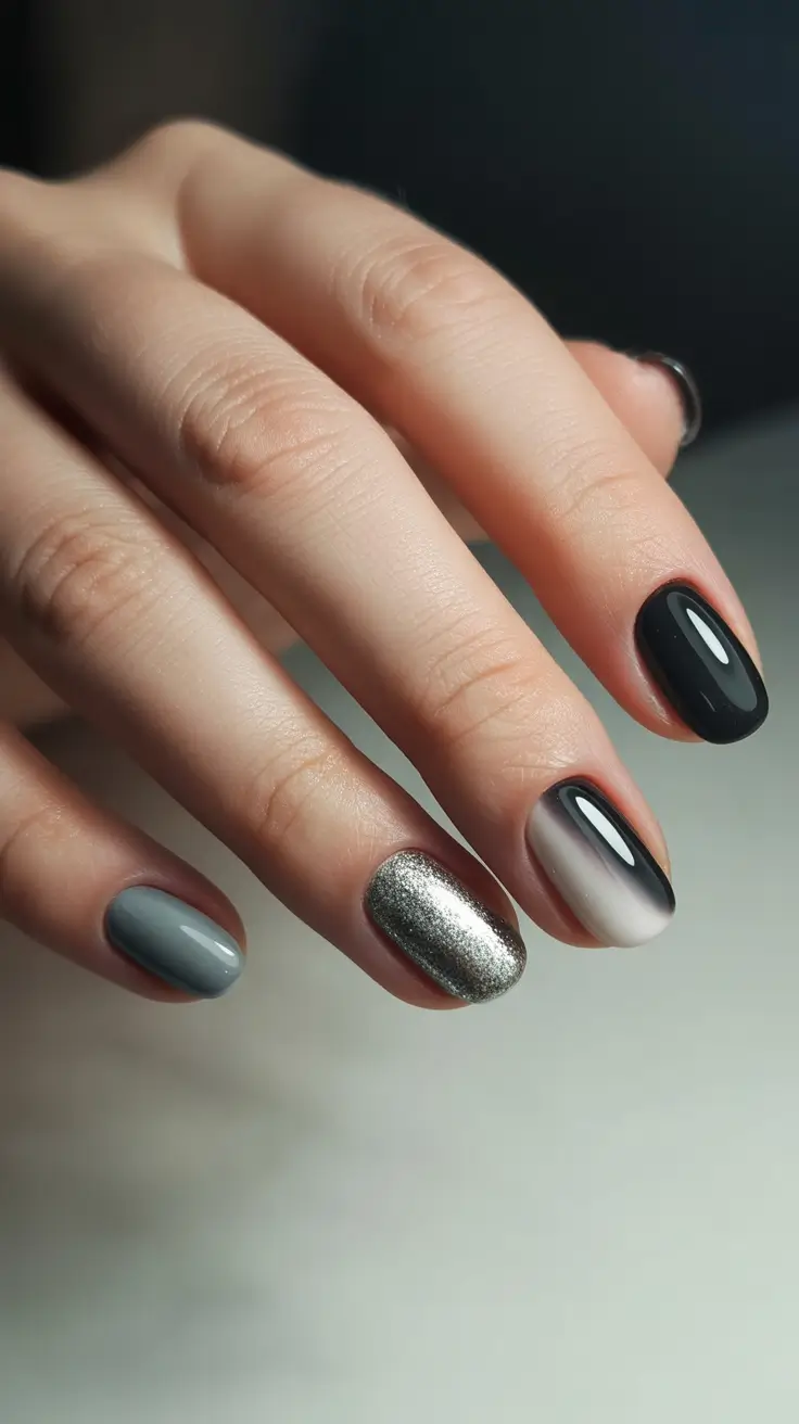 christmas nail design ideas 2025 silver frost smoke