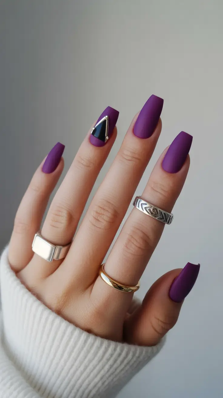 christmas nail design ideas 2025 midnight plum drama