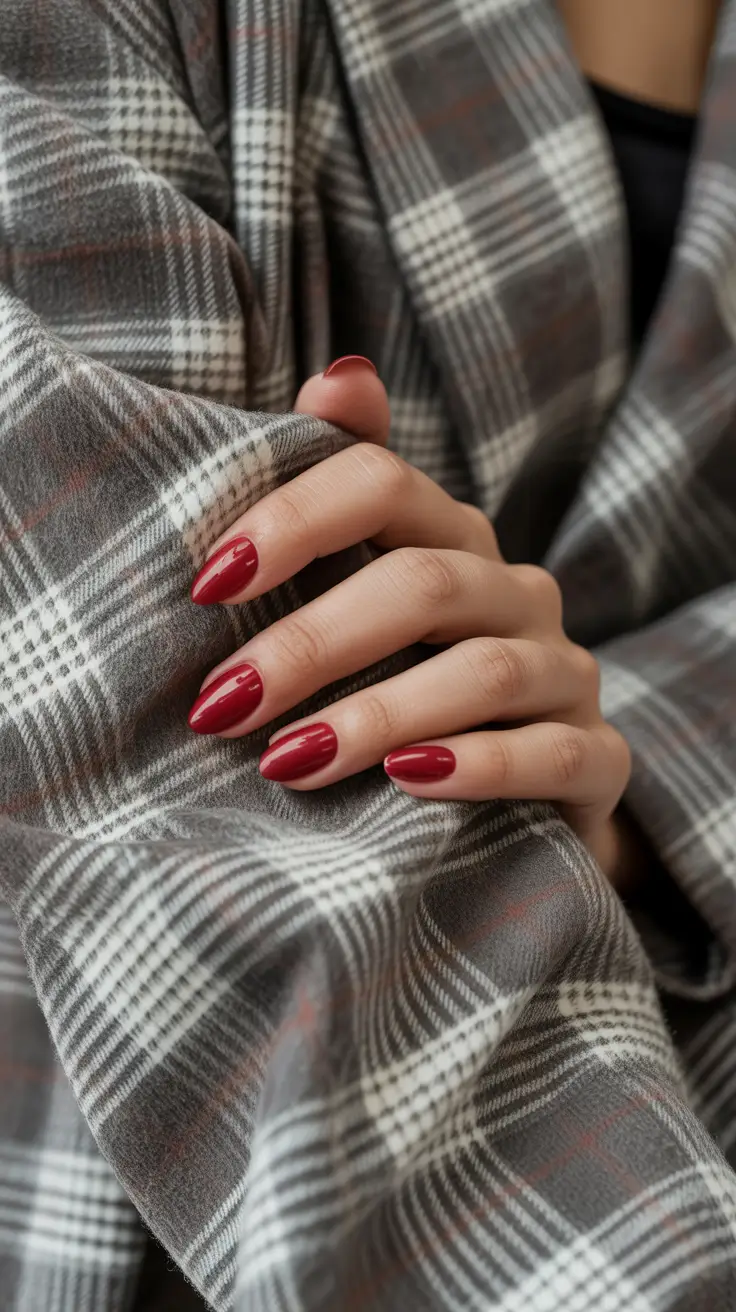 classy winter nails ideas 2025 - 2026 Classic Ruby Charm