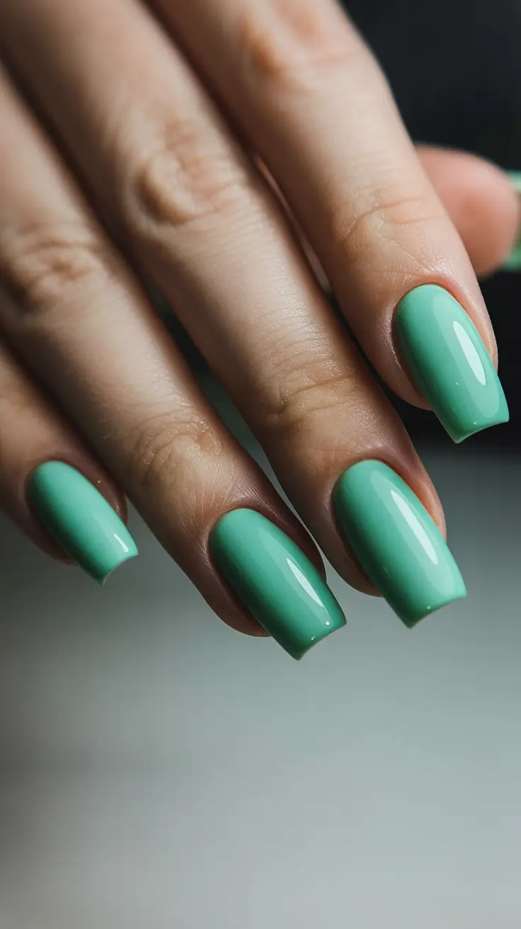 classy winter nails ideas 2025 - 2026 Mint Snow Glow