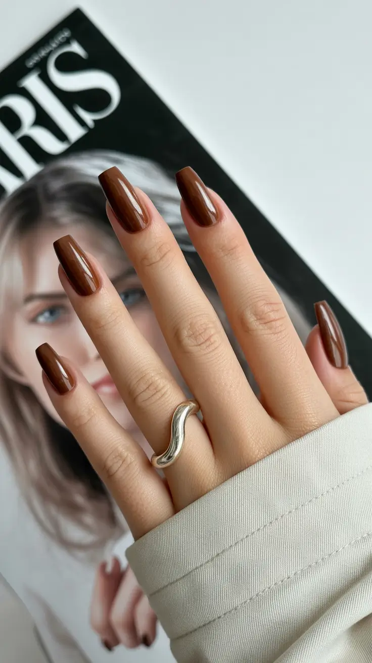classy winter nails ideas 2025 - 2026 Espresso Chic