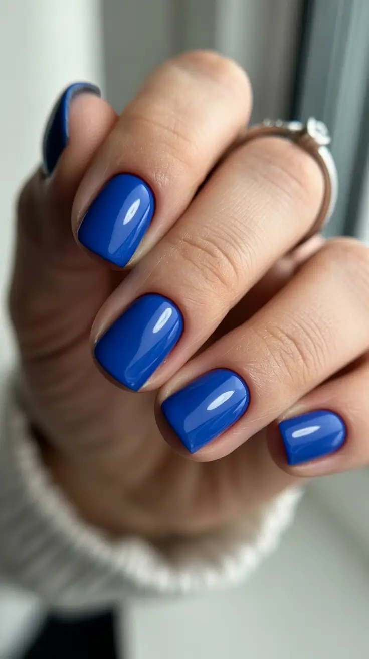 classy winter nails ideas 2025 - 2026 Royal Sapphire Shine