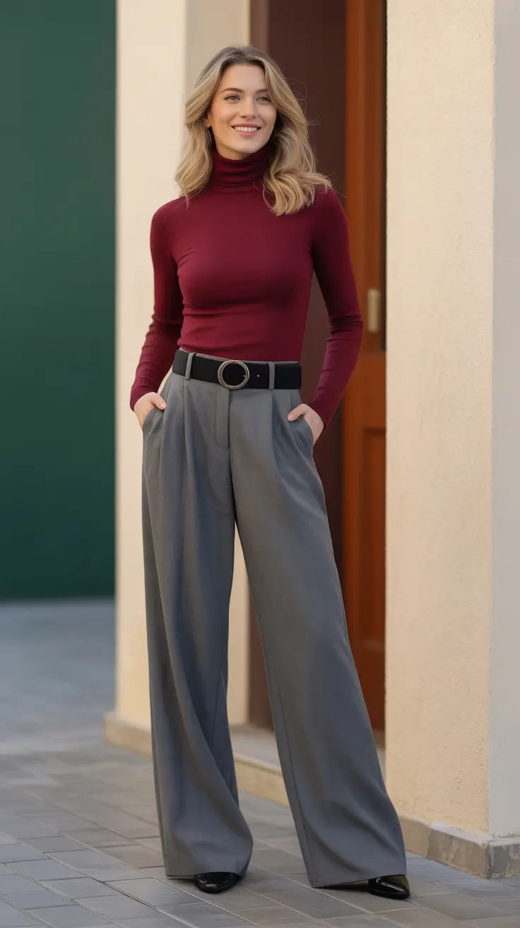 Cozy outfits to Wear in December 2025 Wine Red Elegance