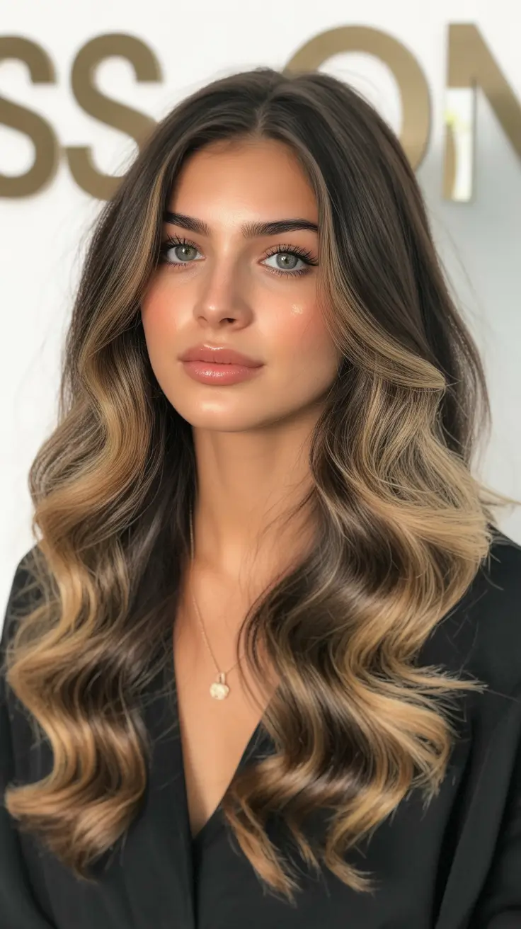 Cute Winter Haircuts 2025-2026 Inspiration Soft Mocha Balayage Waves