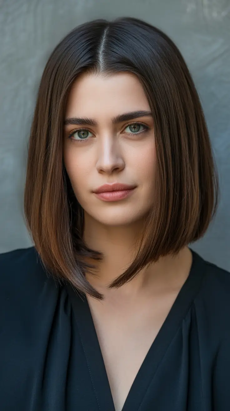 Cute Winter Haircuts 2025-2026 Inspiration Refined Brunette Precision Cut