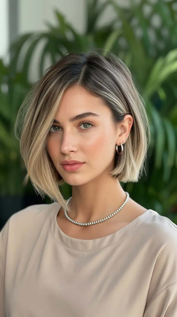 Cute Winter Haircuts 2025-2026 Inspiration Chic Blonde Side-Part Bob