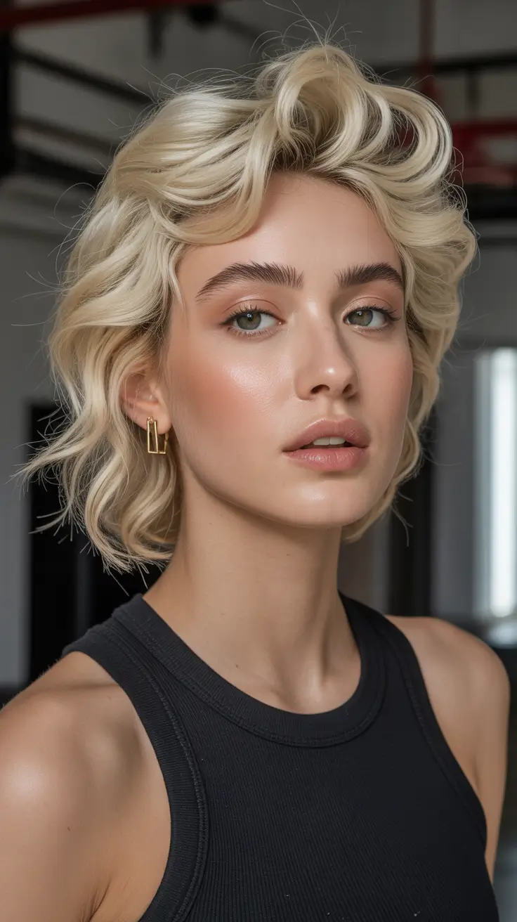 Cute Winter Haircuts 2025-2026 Inspiration Textured Platinum Bob