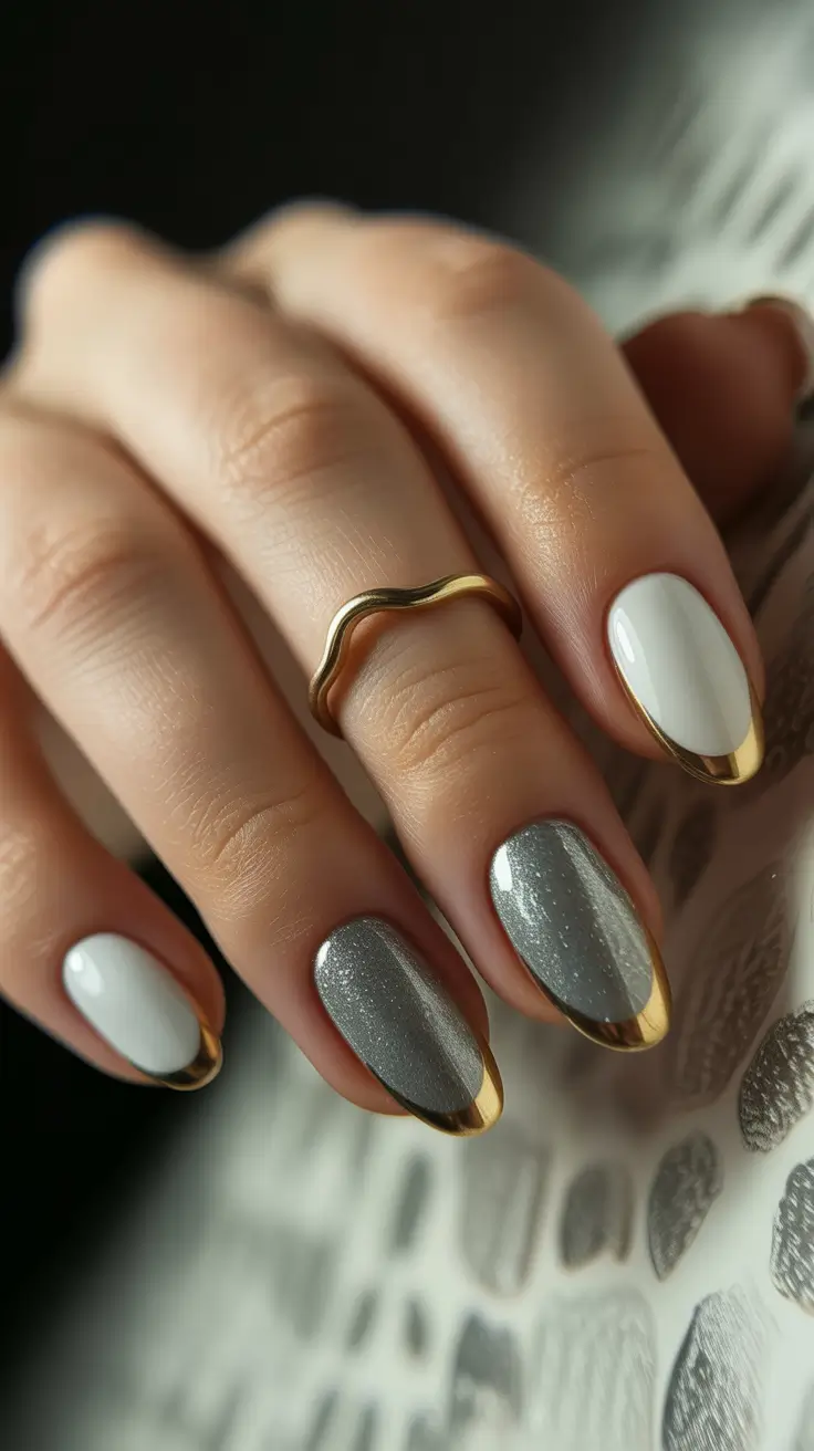 Fall Nail design for December 2025 Gilded Chrome Tips