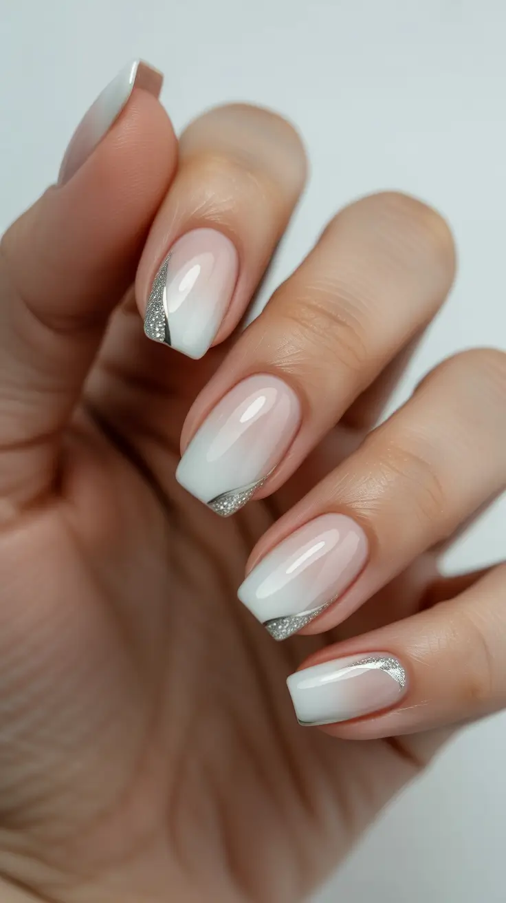 Fall Nail design for December 2025 Winter Cloud Fade