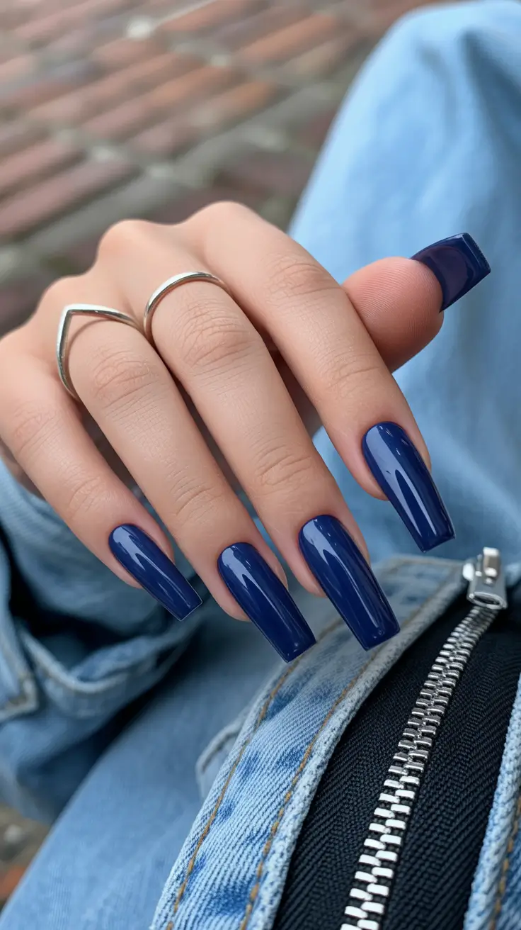 Fall Nail design for December 2025 Denim Depth
