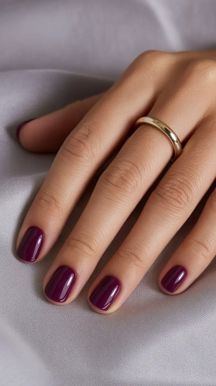 Fall Nail design for December 2025 Plum Velvet Mood