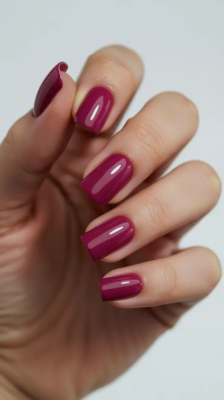 Fall Nail design for December 2025 Berry Glaze