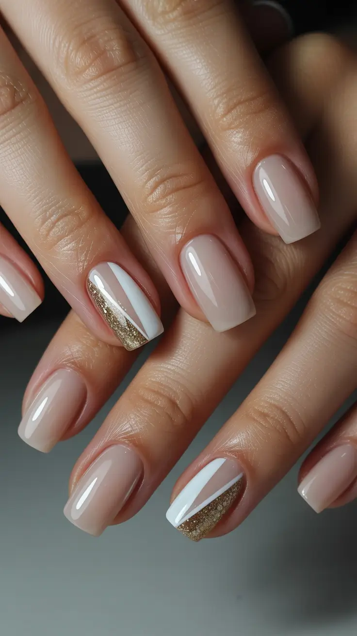 Fall Nail design for December 2025 Champagne Edge