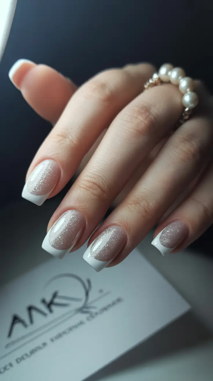 Fall Nail design for December 2025 Frosted French Elegance