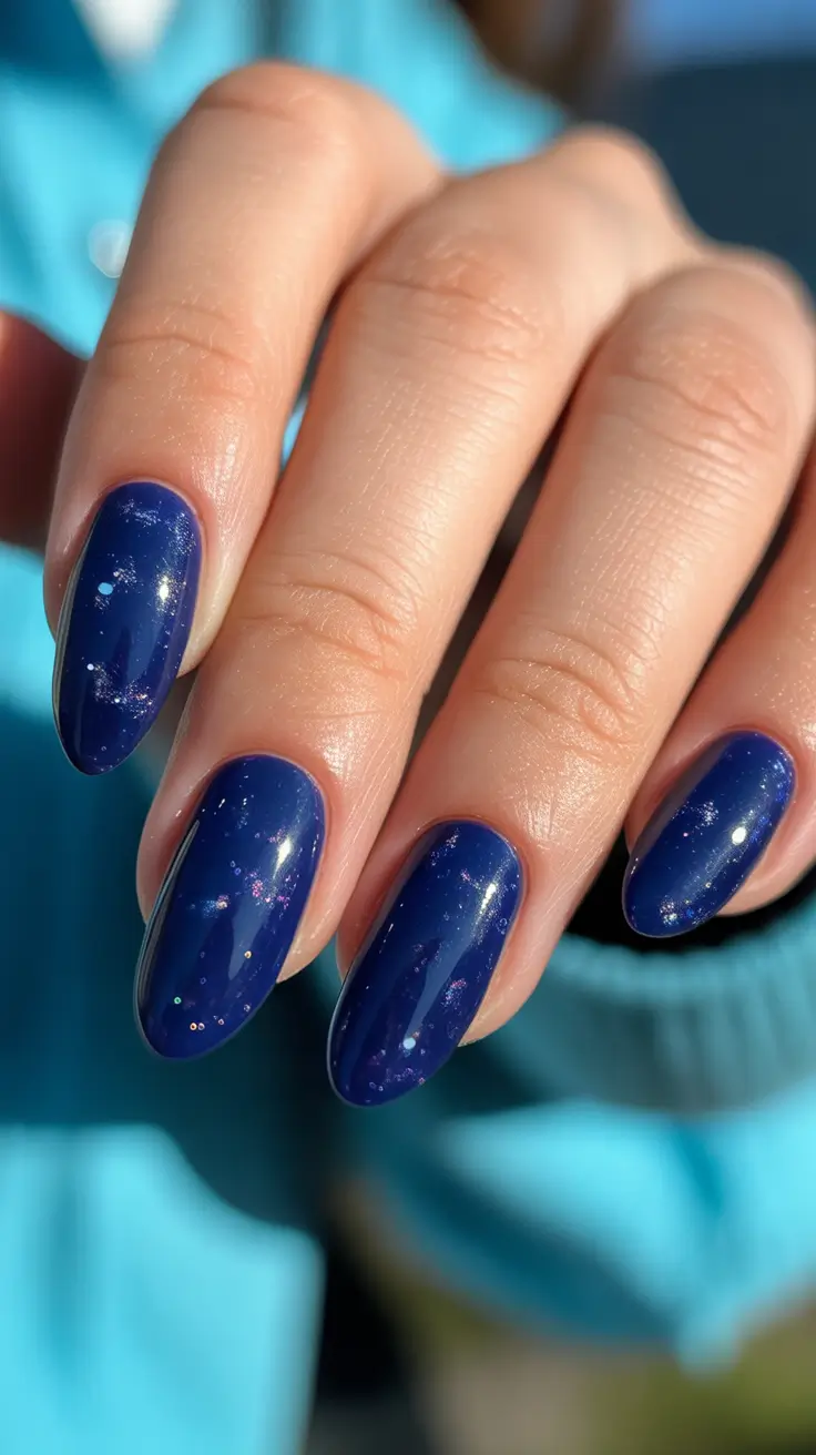 Fall Nail design for December 2025 Midnight Sky