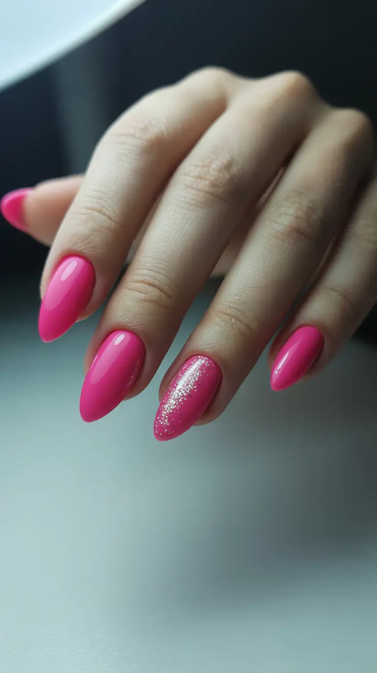 Fall Nail design for December 2025 Pink Frost Spark