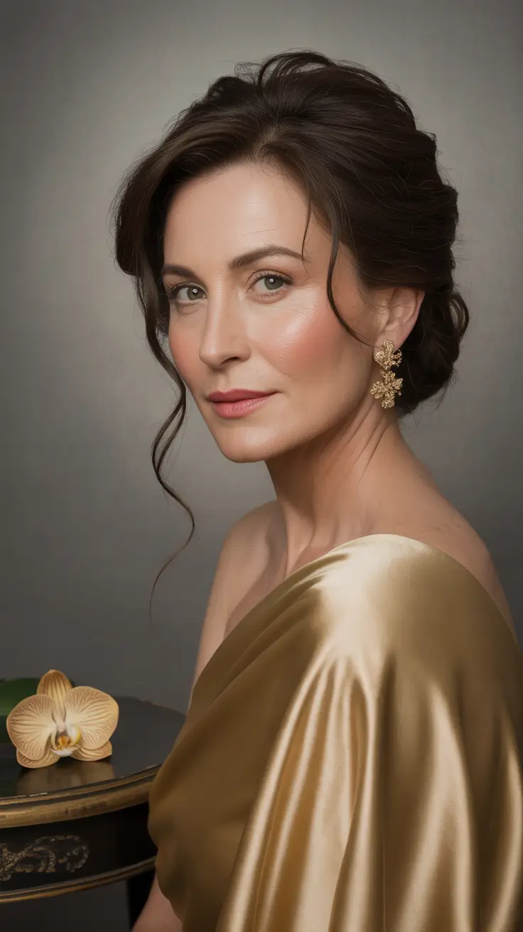 Hair Color & Winter Hairstyles for Women Over 50: 2025-2026 Elegant Updo for Winter Evenings