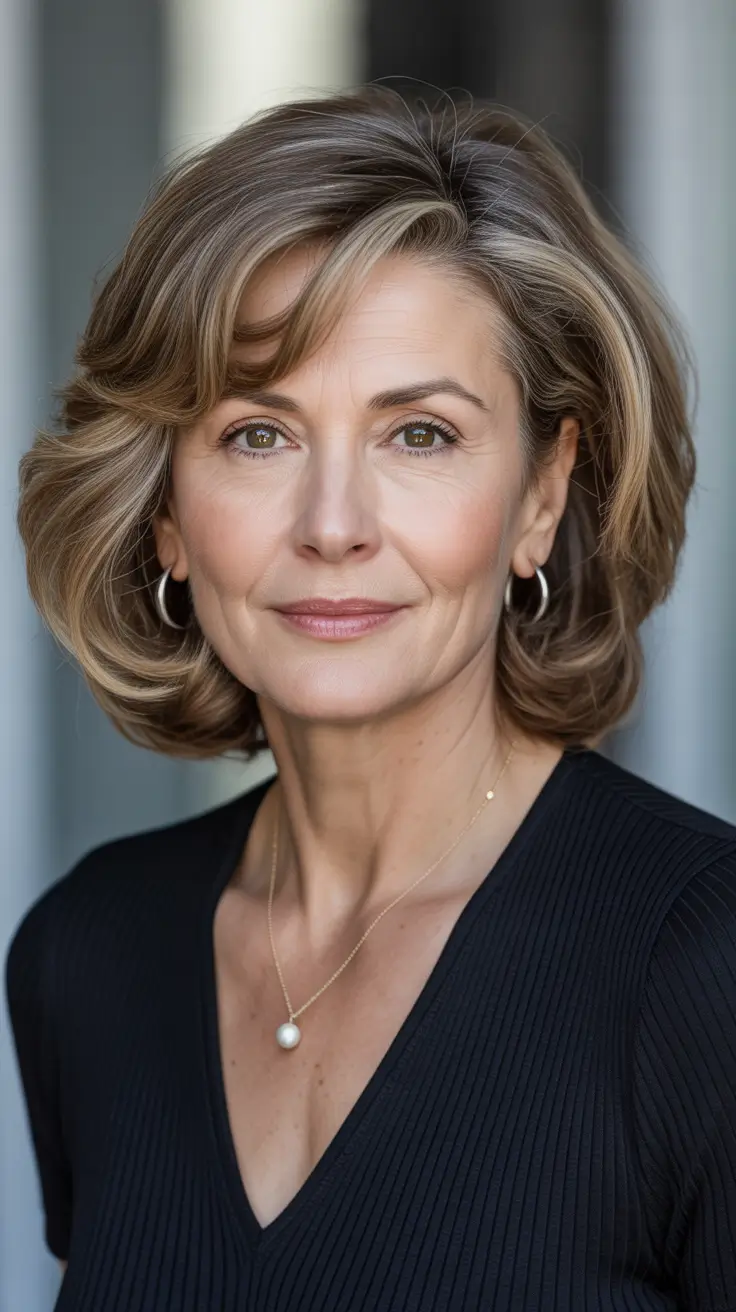 Hair Color & Winter Hairstyles for Women Over 50: 2025-2026 Classic Medium Bob with Volume