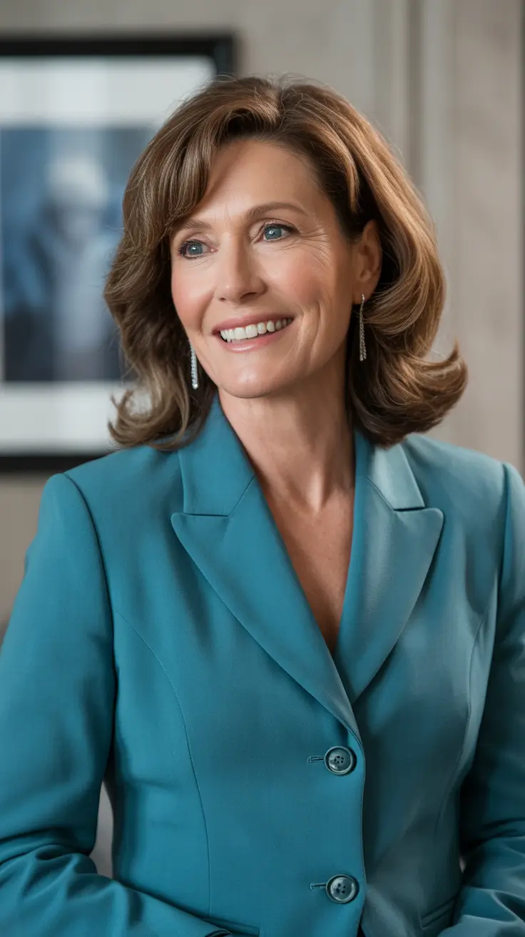 Hair Color & Winter Hairstyles for Women Over 50: 2025-2026 Shoulder-Length Blowout with Layers