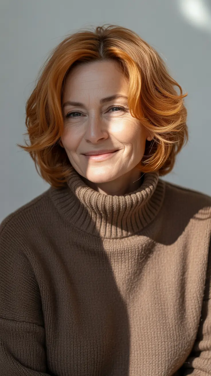 Hair Color & Winter Hairstyles for Women Over 50: 2025-2026 Rich Red Layers