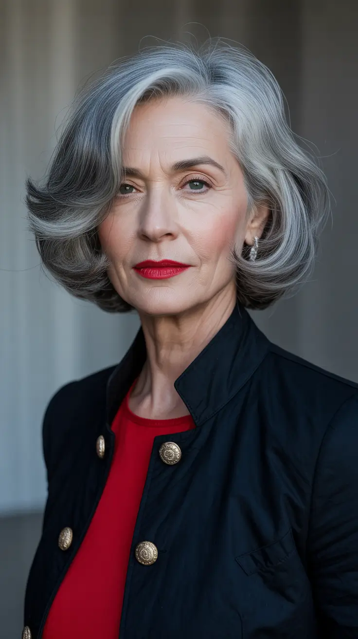 Hair Color & Winter Hairstyles for Women Over 60: 2025-2026 Bold Silver Volume with a Polished Finish