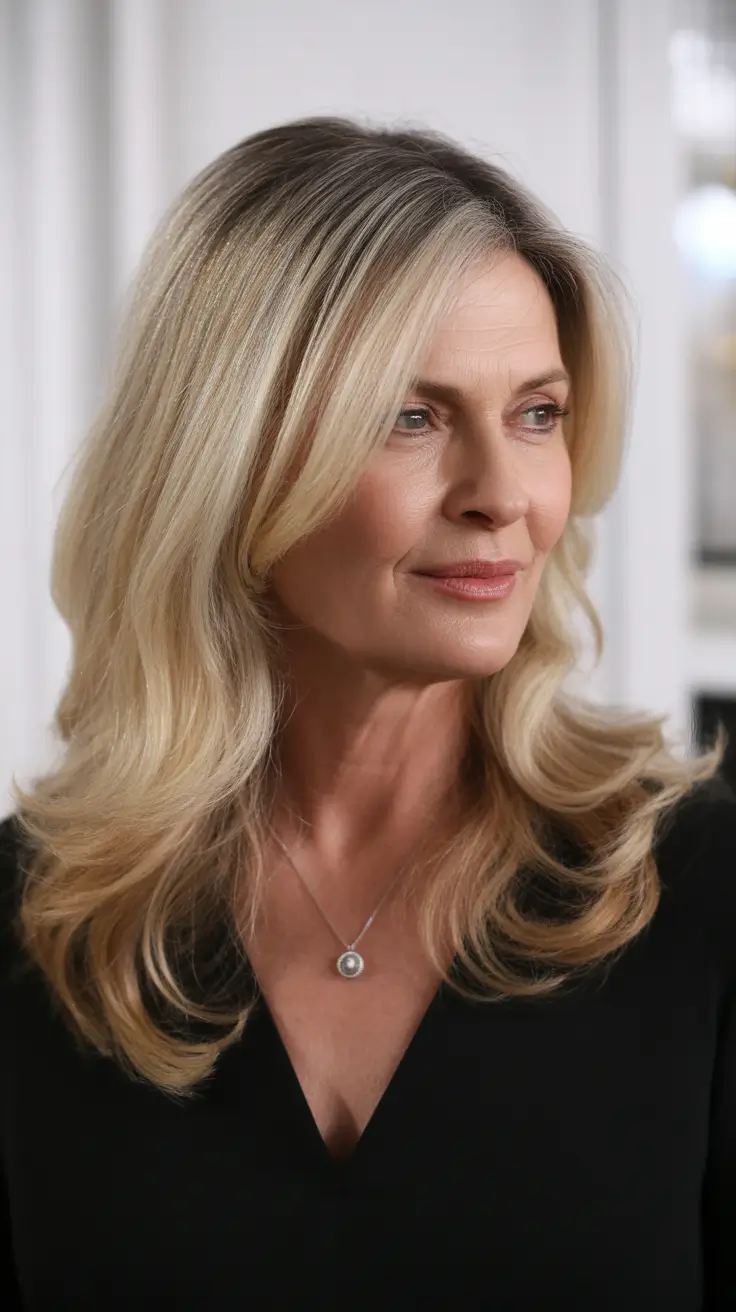 Hair Color & Winter Hairstyles for Women Over 60: 2025-2026 Soft Blonde Layers for Medium Length