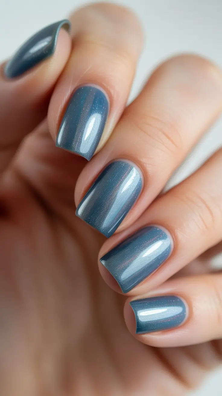 Modern Christmas Nails 2025 Soft Steel Serenity