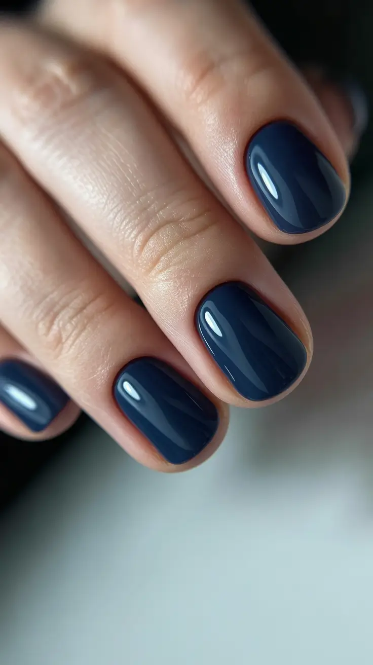 Modern Christmas Nails 2025 Midnight Navy Elegance