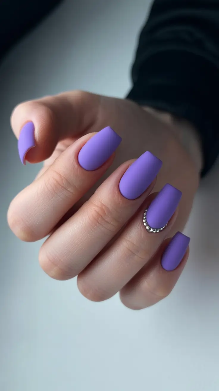 Modern Christmas Nails 2025 Matte Lavender Frost