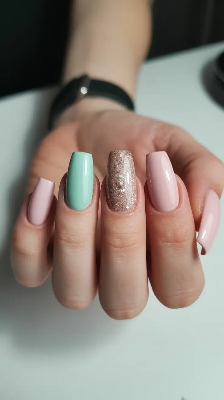 Modern Christmas Nails 2025 Frosted Pastel Harmony