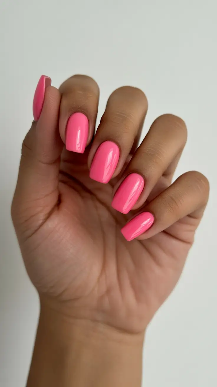 Modern Christmas Nails 2025 Candy Pink Glow