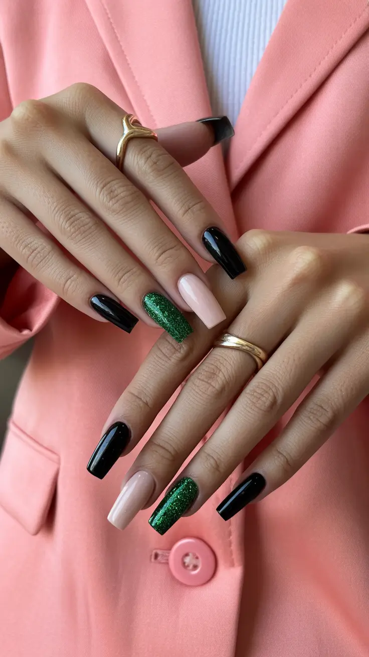 Nail Colors for Winter 2025-2026 Emerald Noir