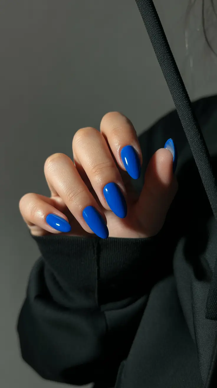 Nail Colors for Winter 2025-2026 Electric Blue Night