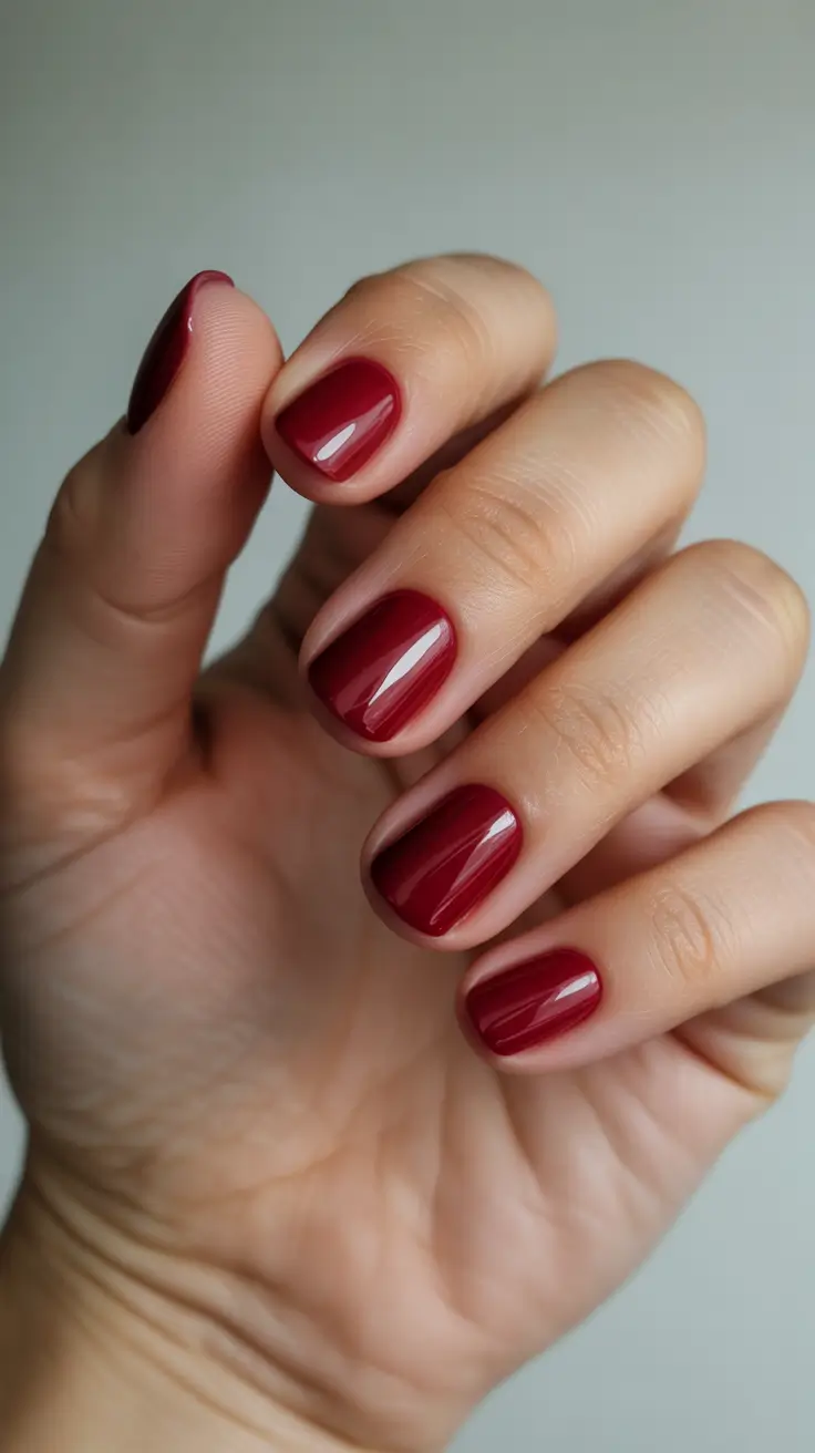 Nail Colors for Winter 2025-2026 Crimson Cashmere