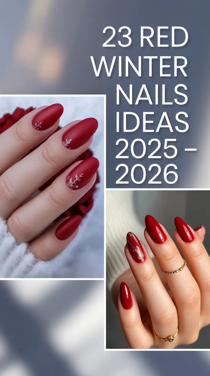 Red Winter Nails Ideas 2025–2026: Chic Designs, Short Styles & Acrylic Inspo for a Frosty Season