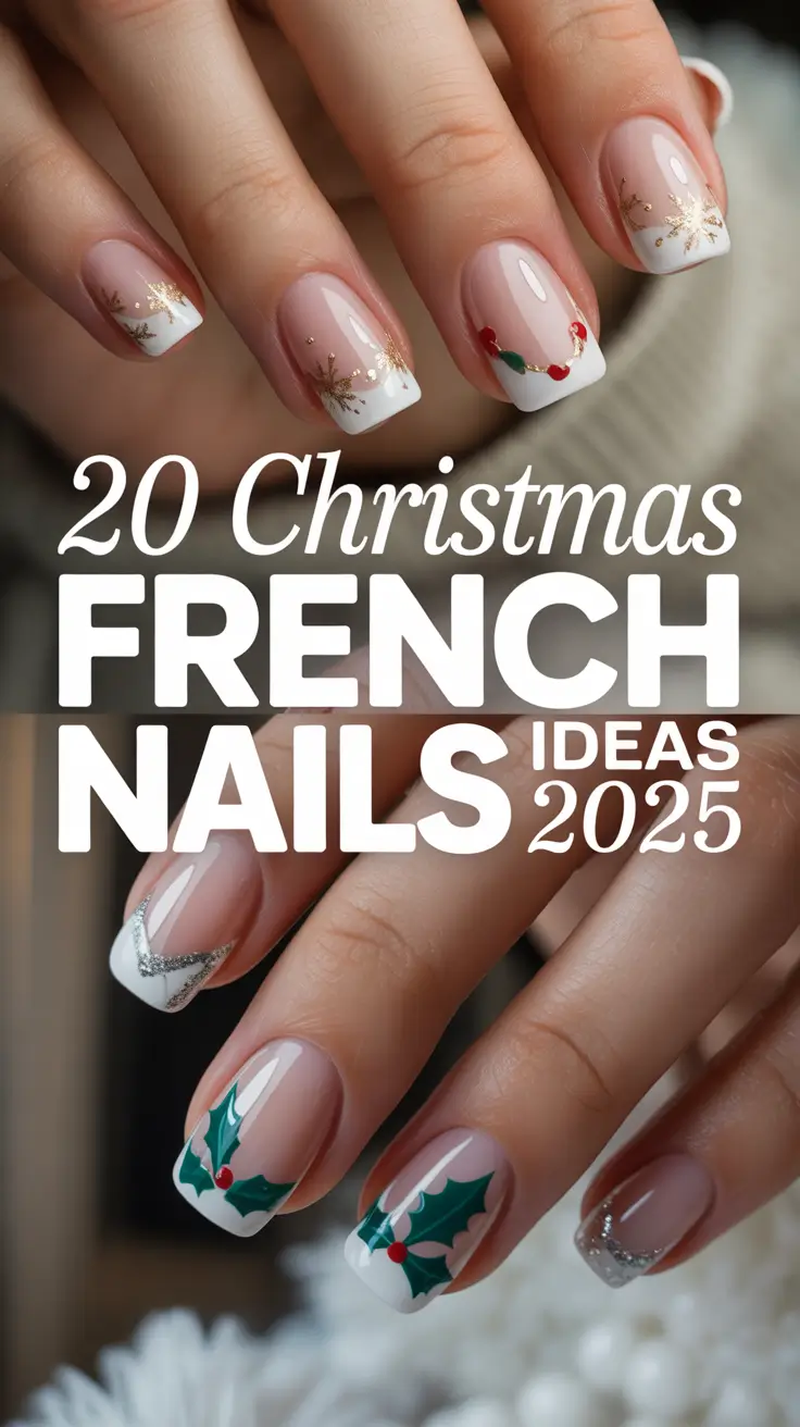 Christmas French Nails Ideas 2025: Classy, Red & White Designs to Inspire Your Holiday Manicure
