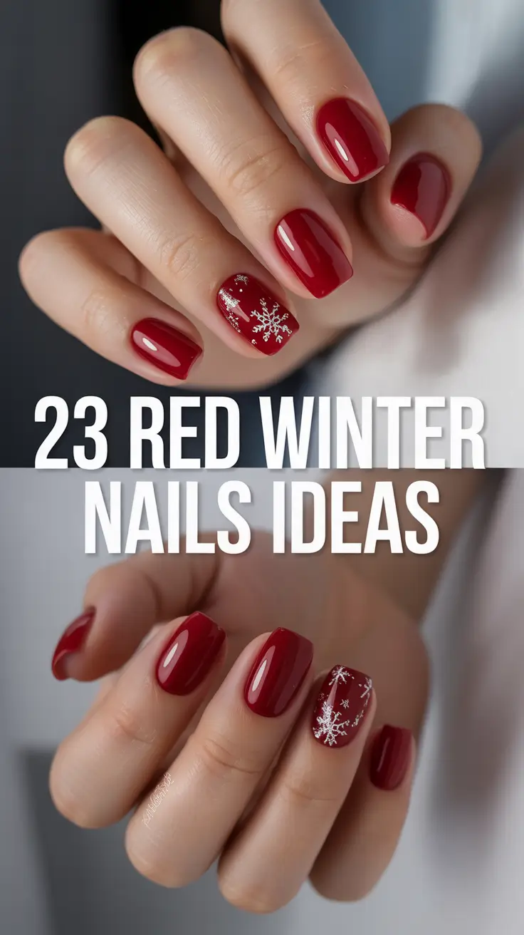 Red Winter Nails Ideas 2025–2026: Chic Designs, Short Styles & Acrylic Inspo for a Frosty Season